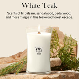 White Teak Candle WoodWick - Fresh & Clean - thumbnail 7