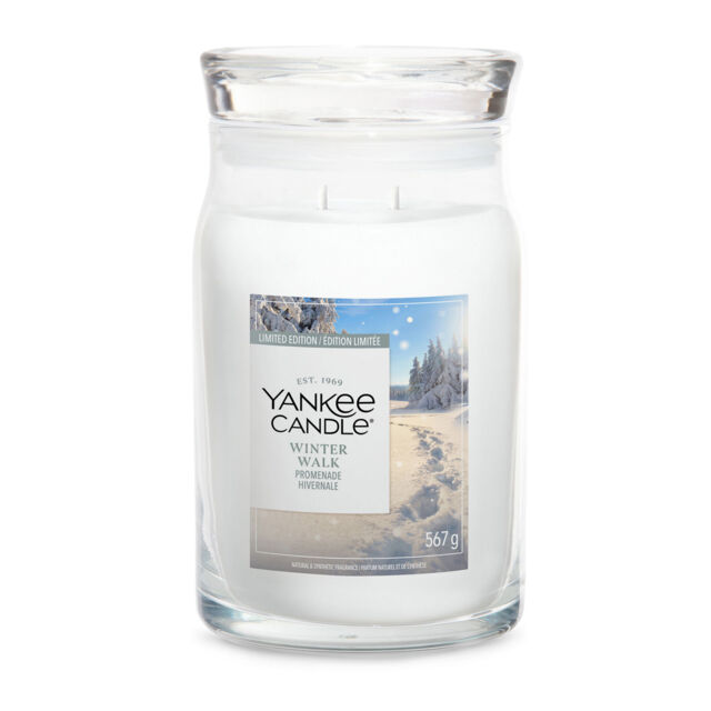 Winter Walk Candle Signature Large Jar Candle Yankee Candle, White - Fresh & Clean - image 1