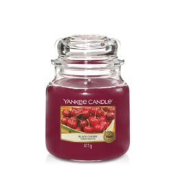 Black Cherry Candle Original Medium Jar Candle Yankee Candle, Red, 10.7cm x 12.7cm - Fruity - thumbnail 1