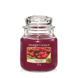 Black Cherry Candle Original Medium Jar Candle Yankee Candle, Red, 10.7cm x 12.7cm - Fruity - thumbnail 2