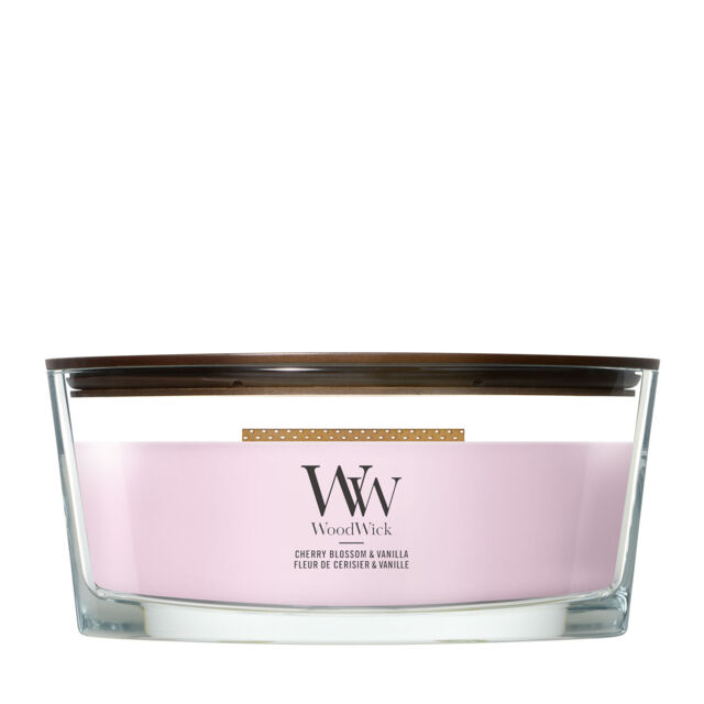 Cherry Blossom & Vanilla Candle WoodWick, Pink - Gourmand