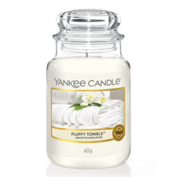 Fluffy Towels™ Candle Original Large Jar Candle Yankee Candle, White, 10.7cm x 16.8cm - Fresh & Clean - thumbnail 2