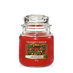 Red Apple Wreath Original Medium Jar Candle Yankee Candle, 10.7cm x 12.7cm - Fruity - thumbnail 2