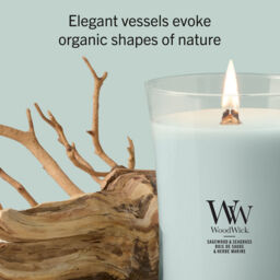 Sagewood & Seagrass Candle WoodWick, Blue - Fresh & Clean - thumbnail 7
