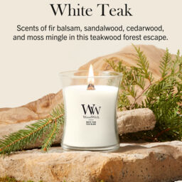 White Teak Candle WoodWick - Fresh & Clean - thumbnail 5