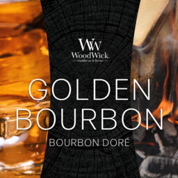 Golden Bourbon Candle WoodWick, Yellow, 9.9cm x 9.9cm x 11.4cm - Woody - thumbnail 3
