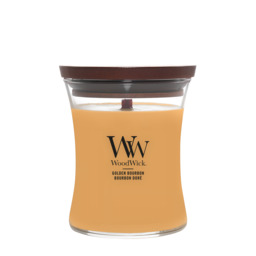 Golden Bourbon Candle WoodWick, Yellow, 9.9cm x 9.9cm x 11.4cm - Woody - thumbnail 1