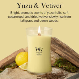 Yuzu & Vetiver Candle WoodWick, Yellow - Fruity & Citrus - thumbnail 6