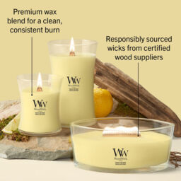 Yuzu & Vetiver Candle WoodWick, Yellow - Fruity & Citrus - thumbnail 5