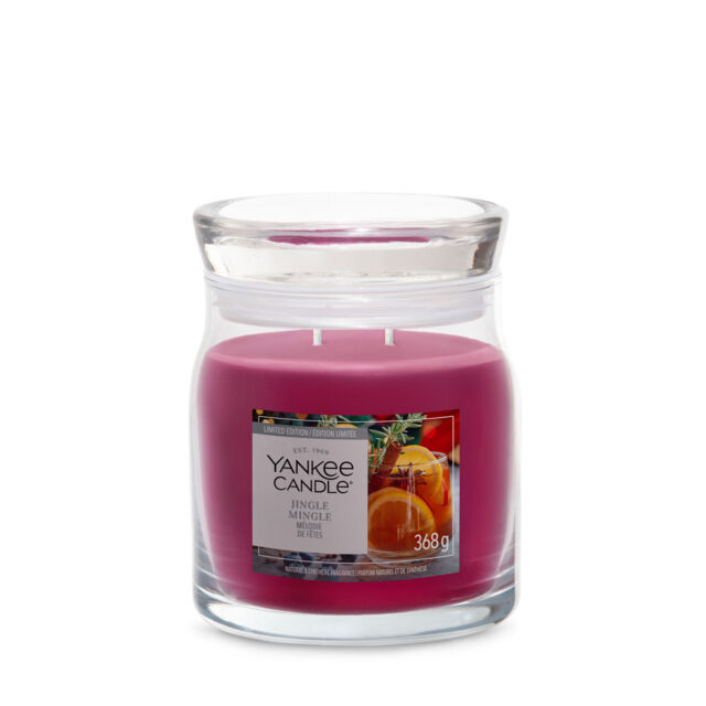 Jingle Mingle Candle Signature Medium Jar Candle Yankee Candle, Medium Red - Fruity - image 1