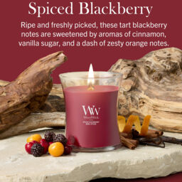 Spiced Blackberry Candle WoodWick, Red - Fruity & Citrus - thumbnail 5