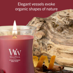 Spiced Blackberry Candle WoodWick, Red - Fruity & Citrus - thumbnail 6