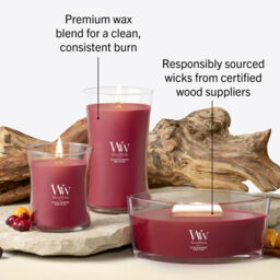 Spiced Blackberry Candle WoodWick, Red - Fruity & Citrus - thumbnail 9