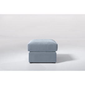 Small Grey Velvet Upholstered Zofa Storage Stool