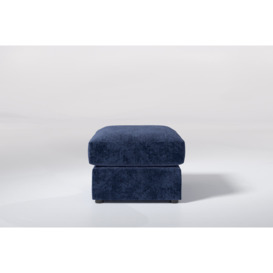 Zofa Small Storage Stool Midnight - Blue Luxe Textured Velvet