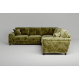 Buy Green Luxe Textured Velvet Corner Sofa - Serenity Large Corner Moss | Furniture Co.