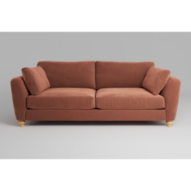 Buy Cinnamon Brown 4 Seater Sofa - zofa Daydream Online | Soft Touch Velvet
