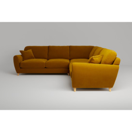 Cloud Nine Saffron Large Corner Sofa in Orange Velvet | Plush and Supportive Design