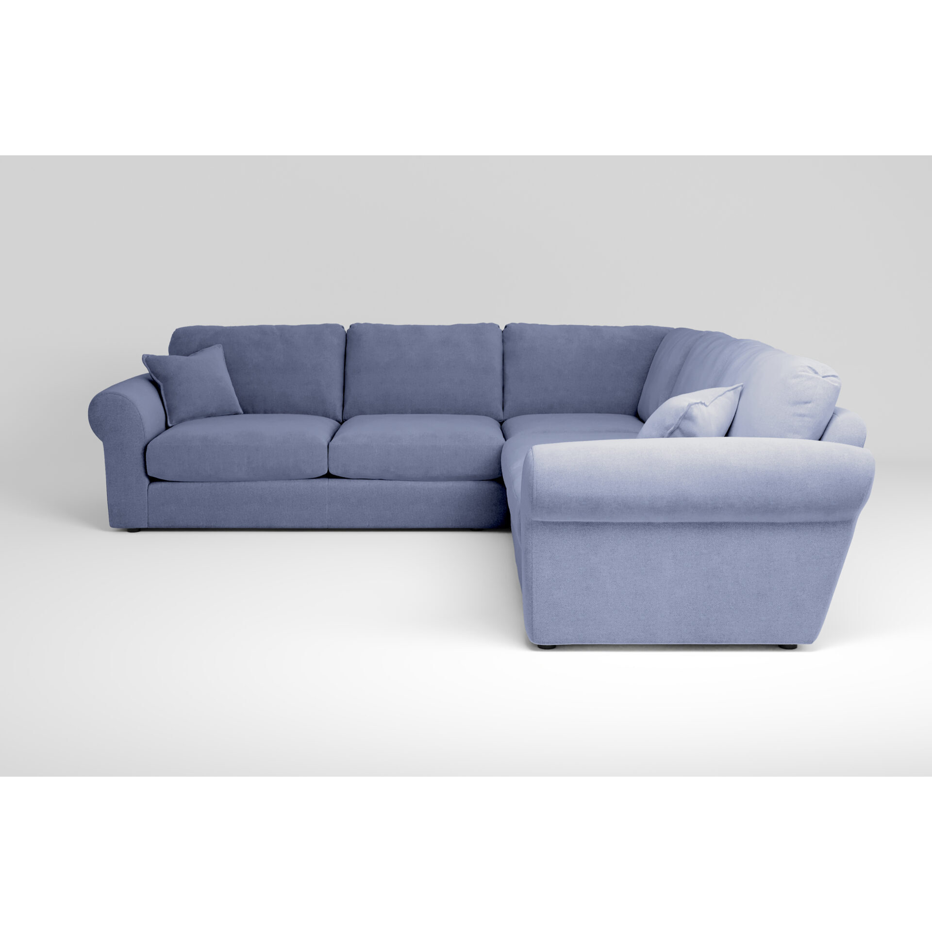 Mellow - Large Corner Sofa in Brushed Wool Feel Denim