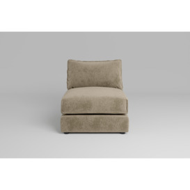 Utopia Armless Soft Woven Chenille Ecru Sofa | Customizable Design