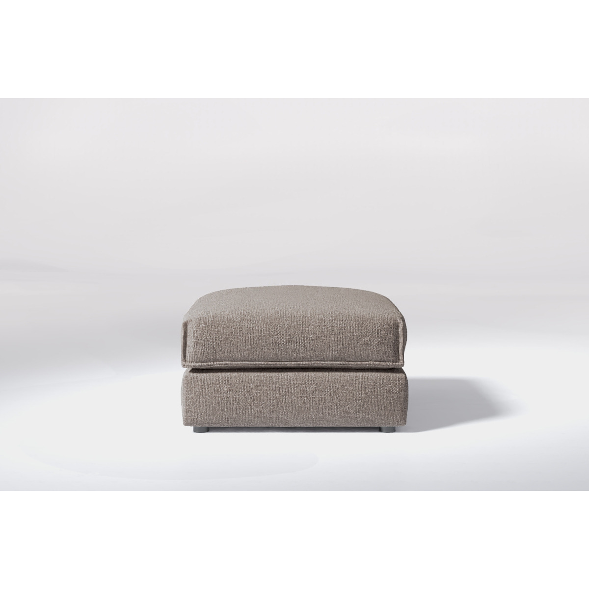 Dove Grey Chunky Textured Weave Large Footstool with Storage