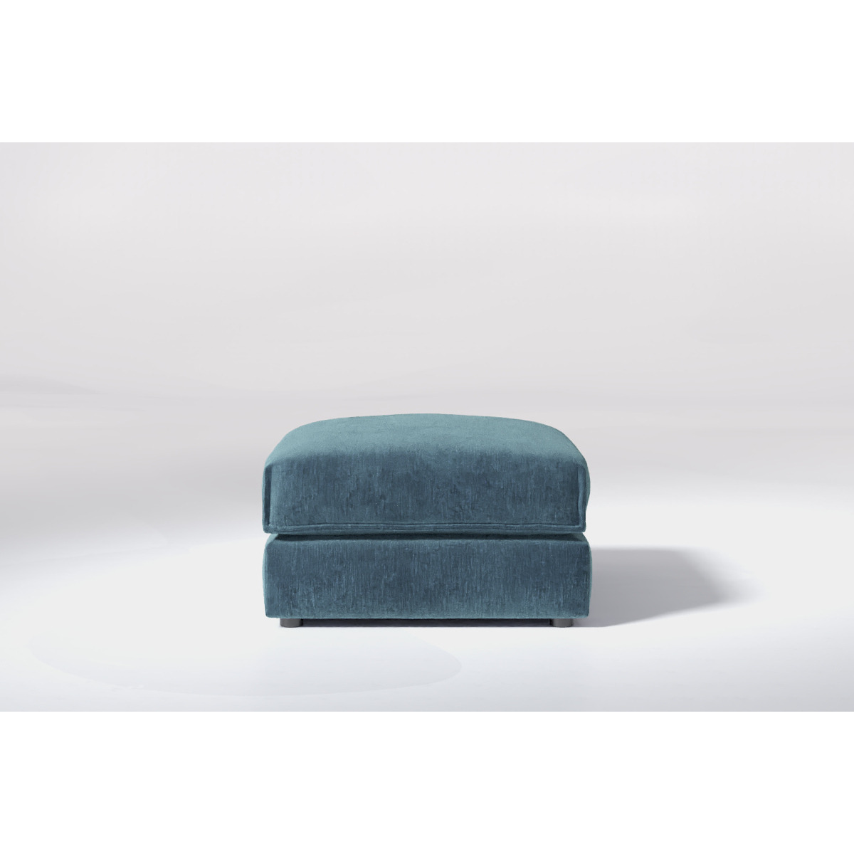 Blue Fjord Large Storage Stool - Soft Woven Chenille