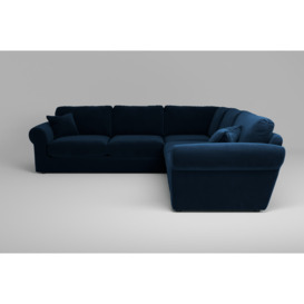 Buy Mellow Large Corner Sofa - Royal Blue Soft Touch Velvet | UK Furniture