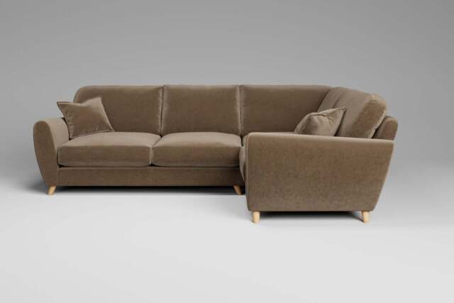 Cloud Nine - Small Corner Sofa, Luxe Woven Velvet / Mocha - image 1