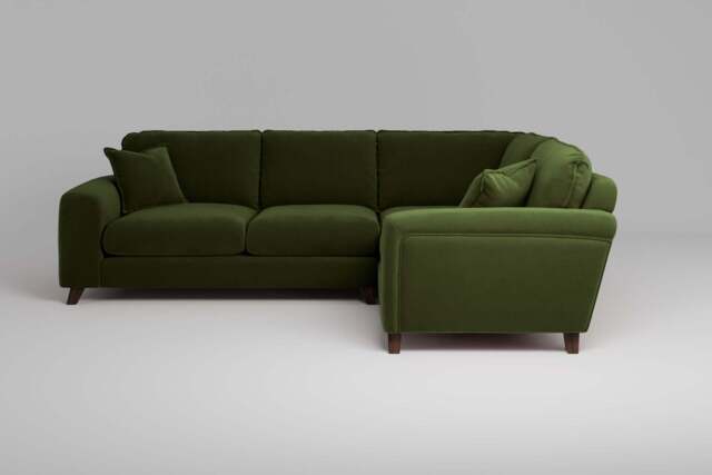 Serenity  -  Small Corner Sofa, Soft Touch Velvet / Avocado - image 1
