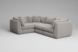 Utopia - 4 Piece - Rearrangeable Modular Sofa, Boucle / Mink / Tailored Trim - thumbnail 9