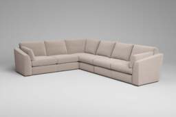 Muse - Extra Large Corner Sofa, Basket Weave / Sand - thumbnail 3