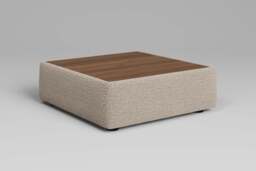 Utopia - Coffee Table - Rearrangeable Modular Sofa, Walnut / Boucle / Bone - thumbnail 3
