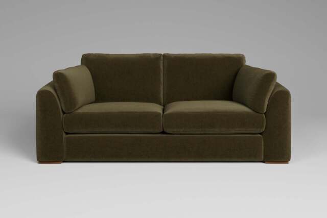 Muse - 3 Seater Sofa, Luxe Woven Velvet / Forest Green