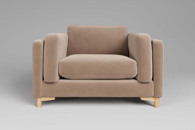 Fusion - Large Chair, Soft Touch Velvet / Soft Mink