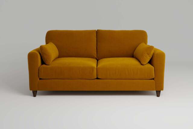 7th Heaven Midi - 3 Seater Sofa, Soft Touch Velvet / Saffron - image 1