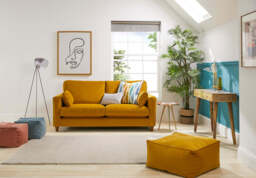 7th Heaven Midi - 3 Seater Sofa, Soft Touch Velvet / Saffron - thumbnail 3