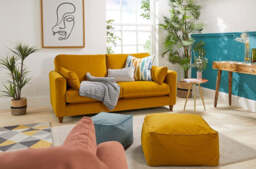 7th Heaven Midi - 3 Seater Sofa, Soft Touch Velvet / Saffron - thumbnail 2