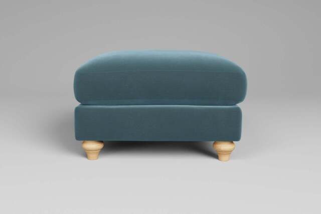 Daydream - Footstool (Medium), Soft Touch Velvet / Sea Green