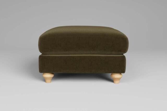 Daydream - Footstool (Medium), Luxe Woven Velvet / Forest Green