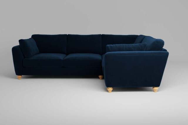Daydream  -  Small Corner Sofa, Soft Touch Velvet / Royal Blue