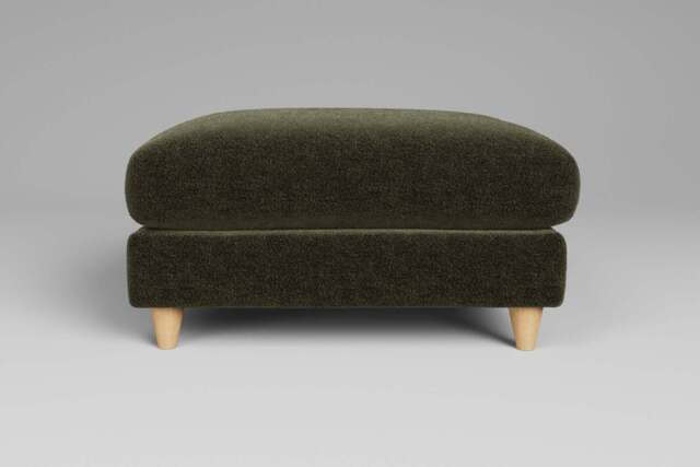 Cloud Nine - Footstool (Large), Plush Chenille / Woodland Green