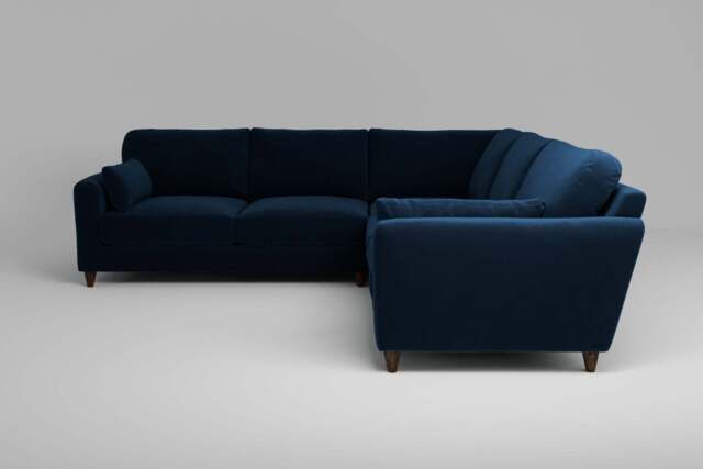 7th Heaven Midi - Large Corner Sofa, Soft Touch Velvet / Royal Blue