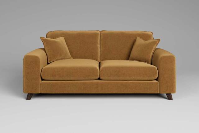 Serenity - 3 Seater Sofa, Luxe Woven Velvet / Old Gold