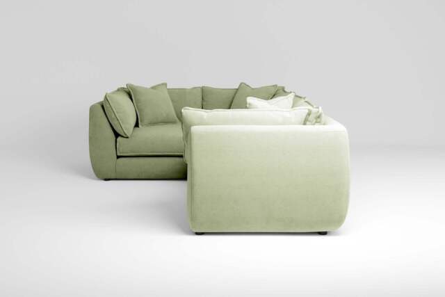 Utopia - 4 Piece - Rearrangeable Modular Sofa, Brushed Wool Feel / Sage / Casual Trim - image 1