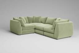 Utopia - 4 Piece - Rearrangeable Modular Sofa, Brushed Wool Feel / Sage / Casual Trim - thumbnail 4