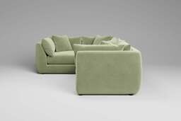 Utopia - 4 Piece - Rearrangeable Modular Sofa, Brushed Wool Feel / Sage / Casual Trim - thumbnail 5