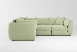 Utopia - 4 Piece - Rearrangeable Modular Sofa, Brushed Wool Feel / Sage / Casual Trim - thumbnail 2