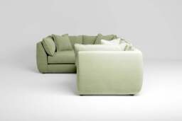 Utopia - 4 Piece - Rearrangeable Modular Sofa, Brushed Wool Feel / Sage / Casual Trim - thumbnail 1
