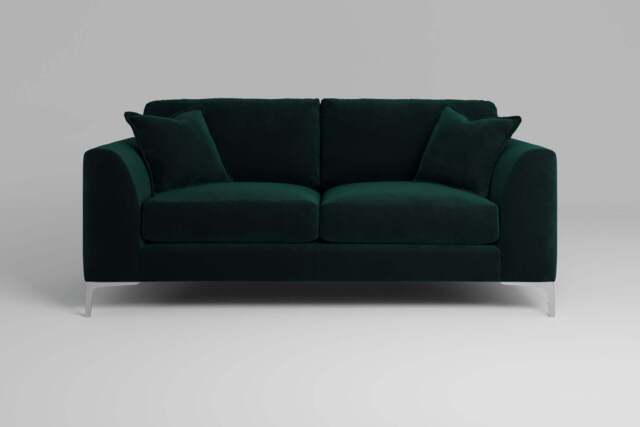 melody - 3 Seater Sofa, Soft Touch Velvet / Bottle Green