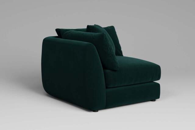 Utopia - All-in-one - Corner, left & right arm - Rearrangeable Modular Sofa, Soft Touch Velvet / Bottle Green / Tailored Trim